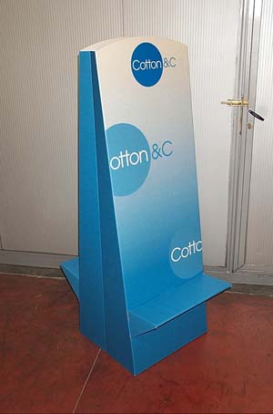 espositore cartone cotton a ganci