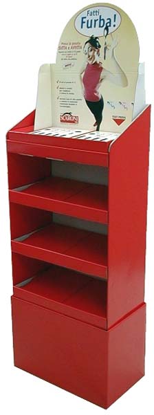espositore cartone a tre piani polykur