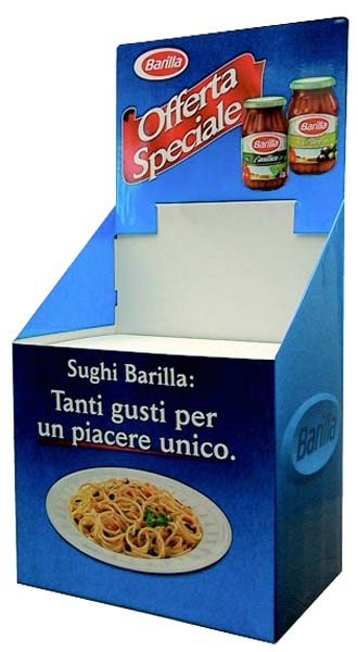 espositore cartone barilla sugo
