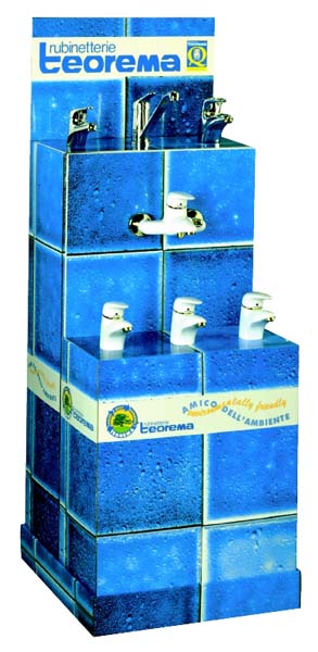 espositore cartone rubinetti teorema