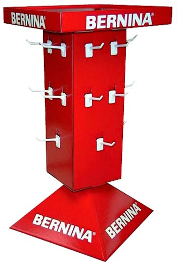 espositore cartone bernina a ganci girevole