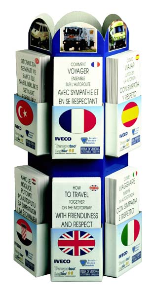 espositore cartone con tasche iveco