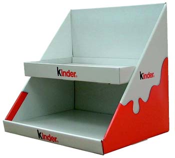 espositore da banco in cartone kinder