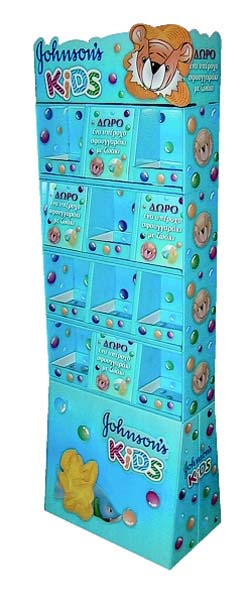 espositore pubblicitario in cartone johnsons kids