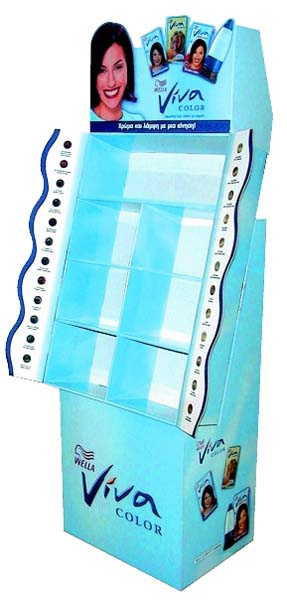 espositore cartone wella viva a cassetti