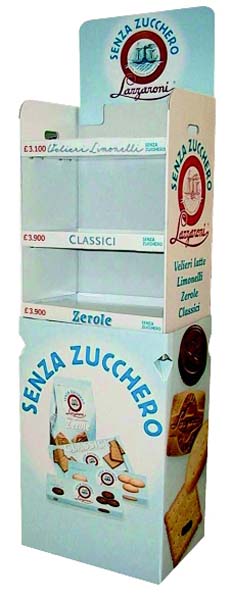 espositore cartone a cassetti lazza