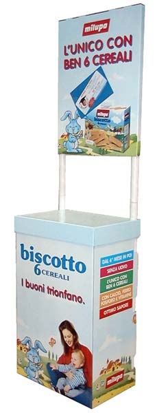 espositore cartone vetrinetta milupa