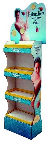 espositore cosmesi palmolive in cartone
