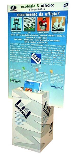 espositore cartone promozionale ufficio buffetti