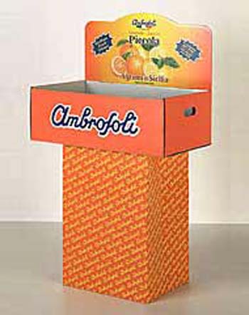 espositore cartone a fungo per caramelle