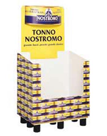 espositore cartone scatolette per tonno