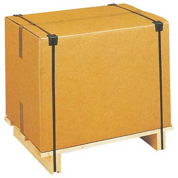 scatola in cartone mod americana con pallet in abete a gabbia a 2 vie