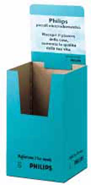 espositore pall-box in cartone anta fustellata