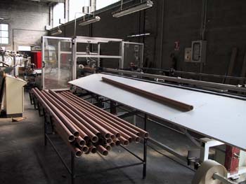 tubi in linea per settore tessile